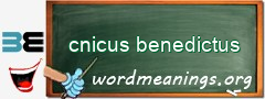 WordMeaning blackboard for cnicus benedictus